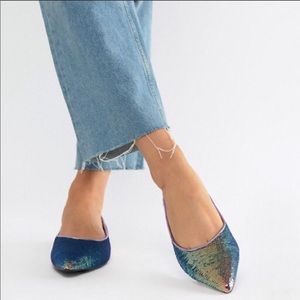 ASOS mermaid sequin pointed flats